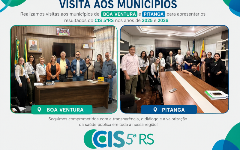 CIS 5ª RS apresenta avanços de 2025 e 2026 em visitas aos municípios