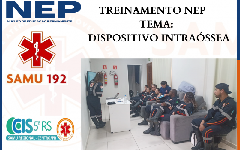 Treinamento realizado pelo NEP para as equipe das Bases do SAMU Pitanga e Laranjeiras do Sul