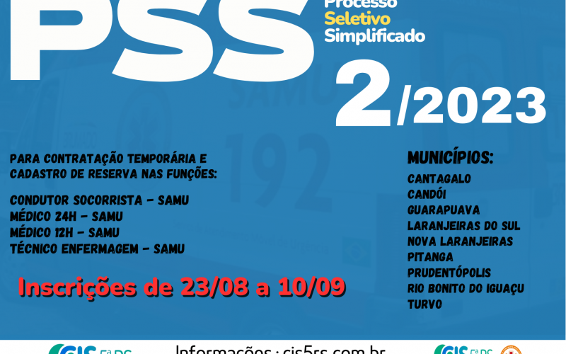 Abertura de novo Processo Seletivo - PSS 002/2023